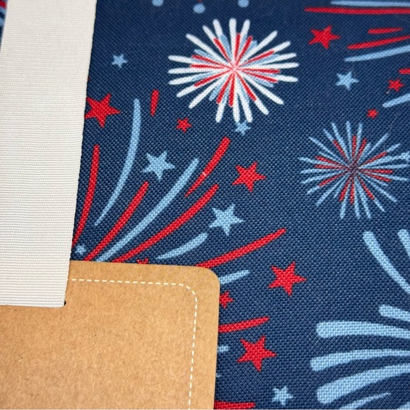 Williamstown 4th of July Fireworks Tablecloth 60x120 Easy Care Blue Red White - Picture 4 of 14